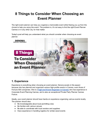 8 Things to Consider When Choosing an Event Planner