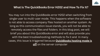 Fix QuickBooks Error H202: A Complete Guide