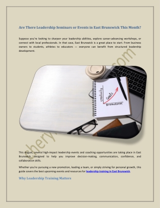 Are There Leadership Seminars or Events in East Brunswick This Month