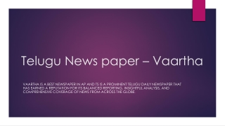Telugu News paper – Vaartha