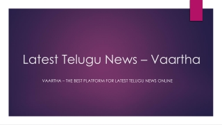 Latest Telugu News – Vaartha