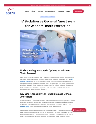 IV Sedation vs General Anesthesia for Wisdom Teeth Extraction