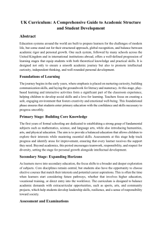 UK Curriculum: A Comprehensive Guide to Academic Structure and Student Developme