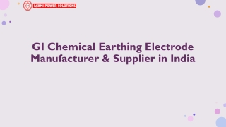 GI Chemical Earthing Electrode Manufacturer & Supplier in India
