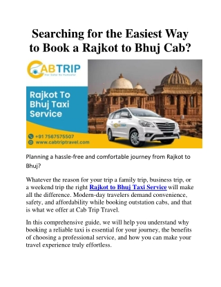 Rajkot to Bhuj Taxi Service – Safe & Comfortable Travel