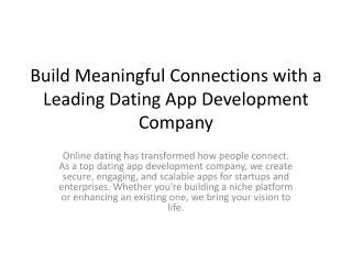 dating app development