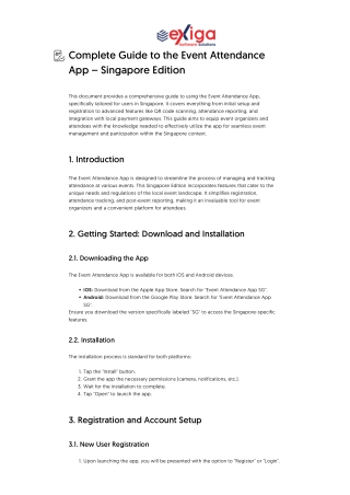 Complete Guide to the Event Attendance App – Singapore Edition