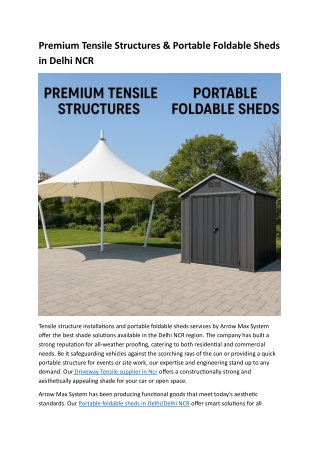 Premium Tensile Structures & Portable Foldable Sheds in Delhi NCR