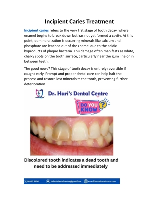 Incipient Caries Treatment