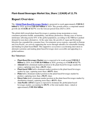 Comprehensive Overview of Plant-Based Beverages Market Share