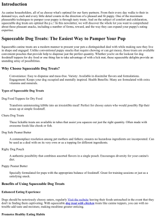 Squeezable Dog Treats: The Easiest Way to Pamper Your Pup