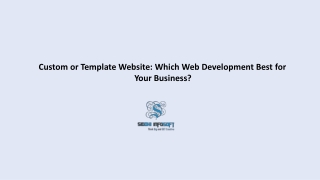 Custom or Templete web development