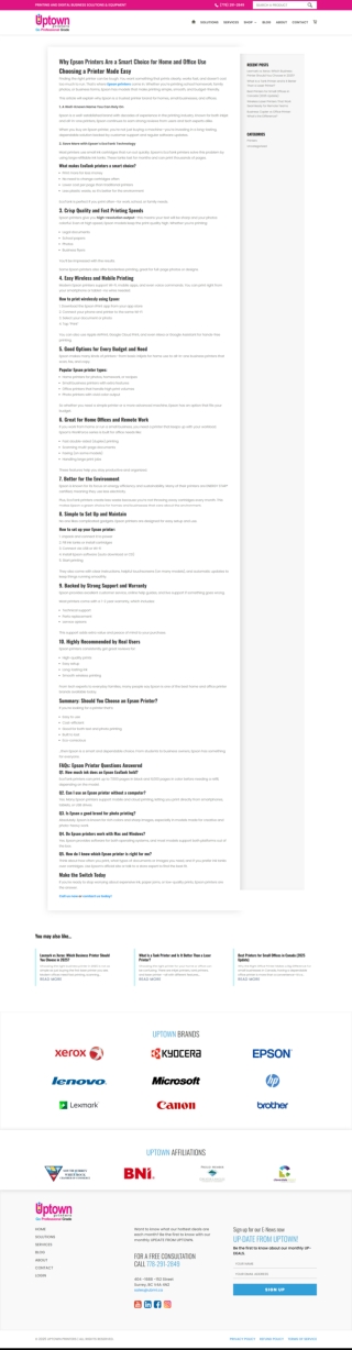 Why Epson Printers Are a Smart Choice for Home and Office Use