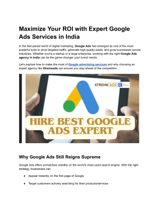 Expert Google Ads Services in India