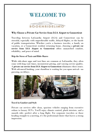 Private Car Service from LGA Airport to Connecticut