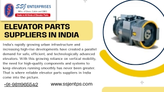 Growth of Vertical Mobility with Elevator Parts Suppliers in India