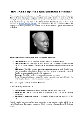 How Is Chin Surgery in Facial Feminization Performed
