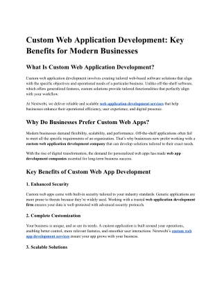 Custom Web Application Development_ Key Benefits for Modern Businesses