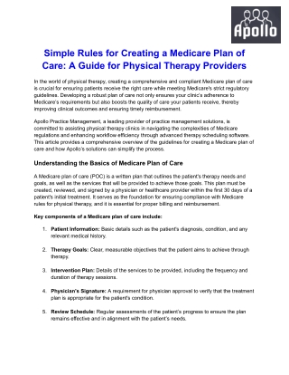 Simple Rules for Creating a Medicare Plan of Care_ A Guide for Physical Therapy Providers