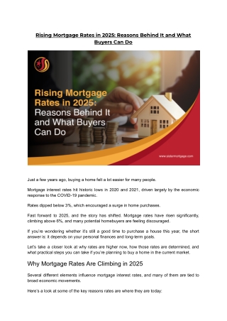Rising Mortgage Rates in 2025_ Reasons Behind It and What Buyers Can Do