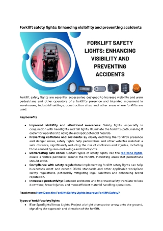 Forklift safety lights: Enhancing visibility and preventing accidents