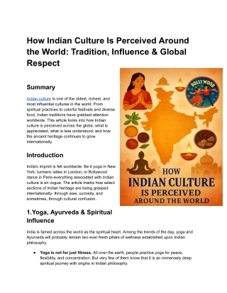 How Indian Culture Is Perceived Around the World_ Tradition, Influence & Global Respect