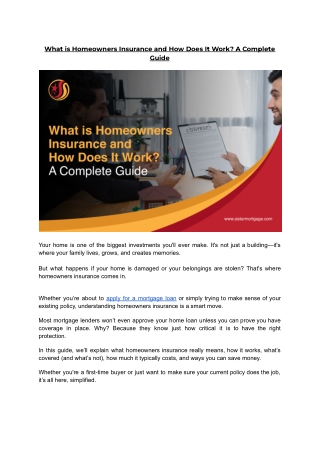 What is Homeowners Insurance and How Does It Work_ A Complete Guide