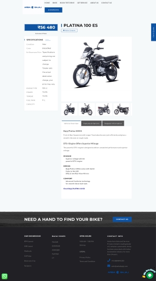 Platina 100 ES On Road price in Bangalore - Amba Bajaj