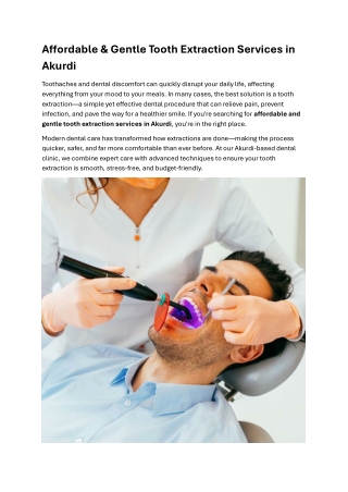 Pain-Free Tooth Removal by Dental Experts
