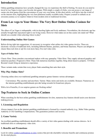 From Vegas to Your Home: The Most Effective Online Gambling Establishments for S