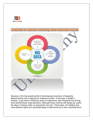 Data Analytics  Powering Bold Business Moves