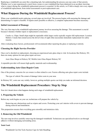 What Happens During the Windshield Replacement Process?