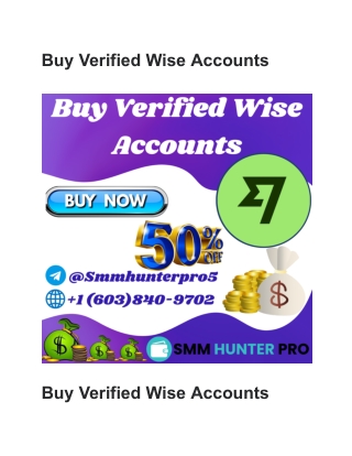 Buy Verified Wise Accounts