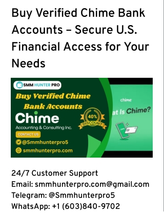 Buy Verified Chime Bank Accounts – Secure U.S. Financial Access for Your Needs