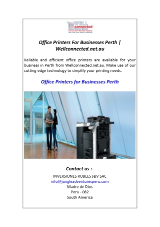 Office Printers For Businesses Perth  Wellconnected.net