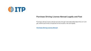Purchase Driving License Abroad Legally and Fast