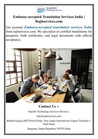 Embassy-accepted Translation Services India  Rajitservices