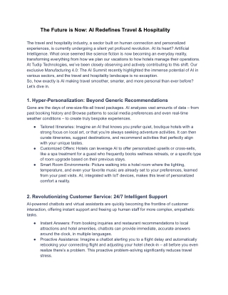 AI Redefines Travel & Hospitality