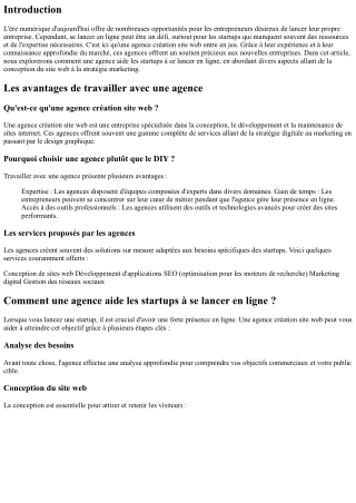 Comment une agence aide les startups à se lancer en ligne ?