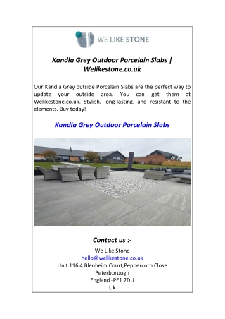 Kandla Grey Outdoor Porcelain Slabs  Welikestone.co.uk