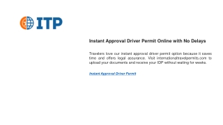 Instant Approval Driver Permit Online with No Delays