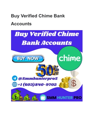Buy Verified Chime Bank Accounts