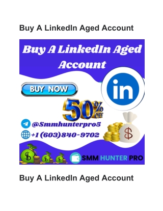 Buy A LinkedIn Aged Account