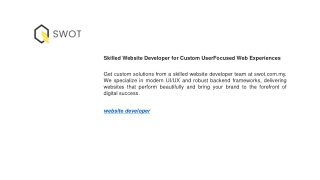 Skilled Website Developer for Custom UserFocused Web Experiences