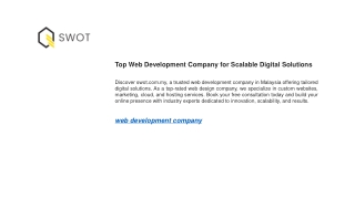 Top Web Development Company for Scalable Digital Solutions