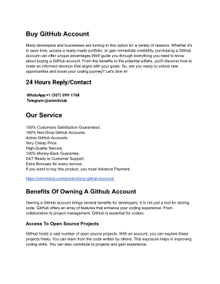How To Buy Old GitHub Accounts Step By Step