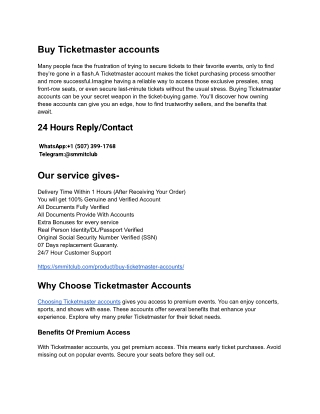 How To Buy Ticketmaster accounts Step By Step