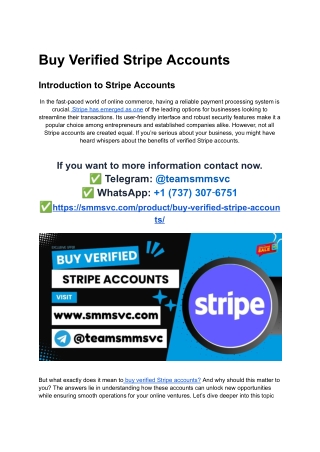 Steps to Buy Verified Stripe Accounts Old & Instant