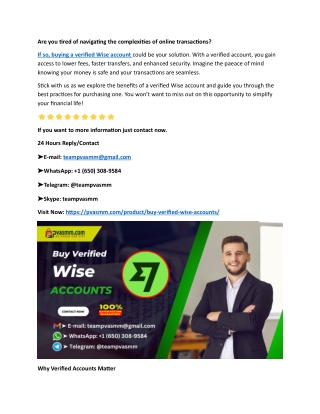 Top 10 Sites to Buy Verified Wise Accounts (Personal & Business)