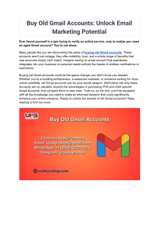 Buy Old Gmail Accounts_ Unlock Email Marketing Potential